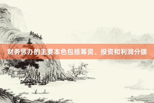 财务惩办的主要本色包括筹资、投资和利润分拨