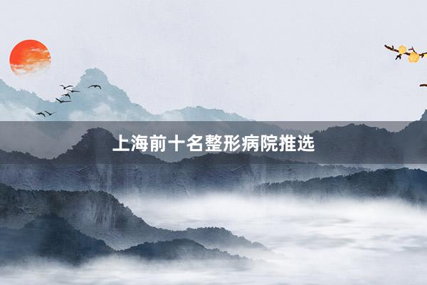 上海前十名整形病院推选